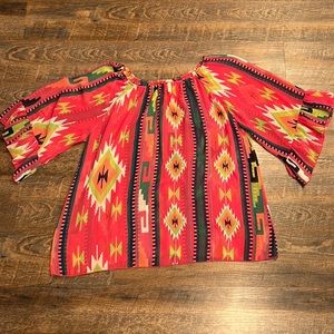 Now N Forever XXL Pink Aztec Blouse